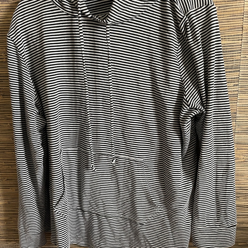 Workshop Republic Clothing Black and White Striped Top